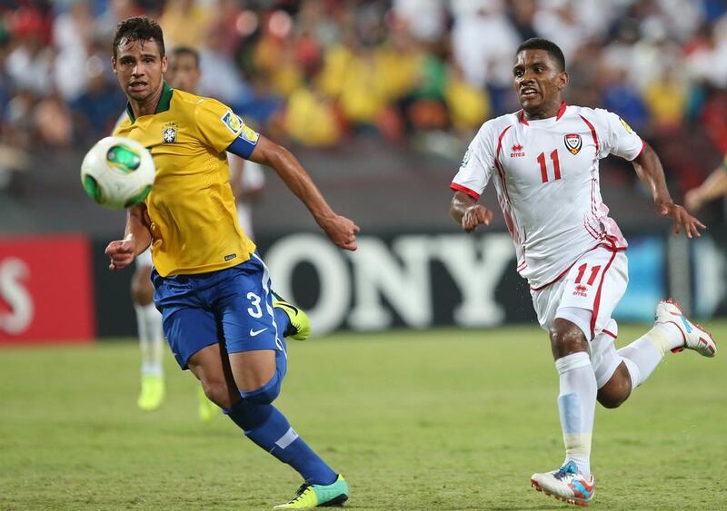 UAE, in white, were no match for Brazil on Sunday night. Ali Haider / EPA