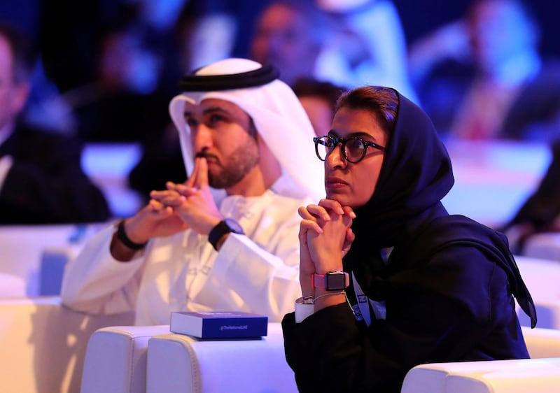Abu Dhabi, United Arab Emirates - May 8th, 2018: Noura Al Kaabi at The National's Future Forum. Tuesday, May 8th, 2018 at Cleveland Clinic, Abu Dhabi. Chris Whiteoak / The National