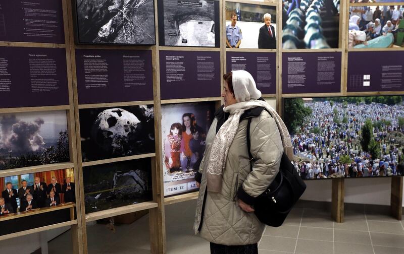 A local, Nura Alispahic, visits the museum at the 'Memorial Centre Srebrenica - Potocari,' at the former headquarters of the Dutch United Nations Protection Force Battalion in Srebrenica, Bosnia and Herzegovina, February, 9, 2017. EPA