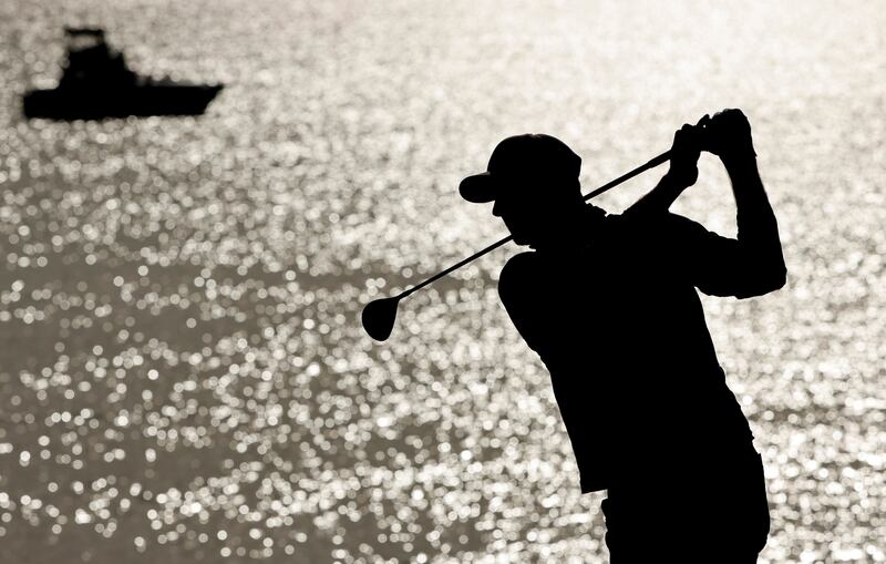 USA's Dustin Johnson hits his tee shot on the eighth hole during the Ryder Cup foursomes at Whistling Straits, Wisconsin on Friday, September 24. Reuters