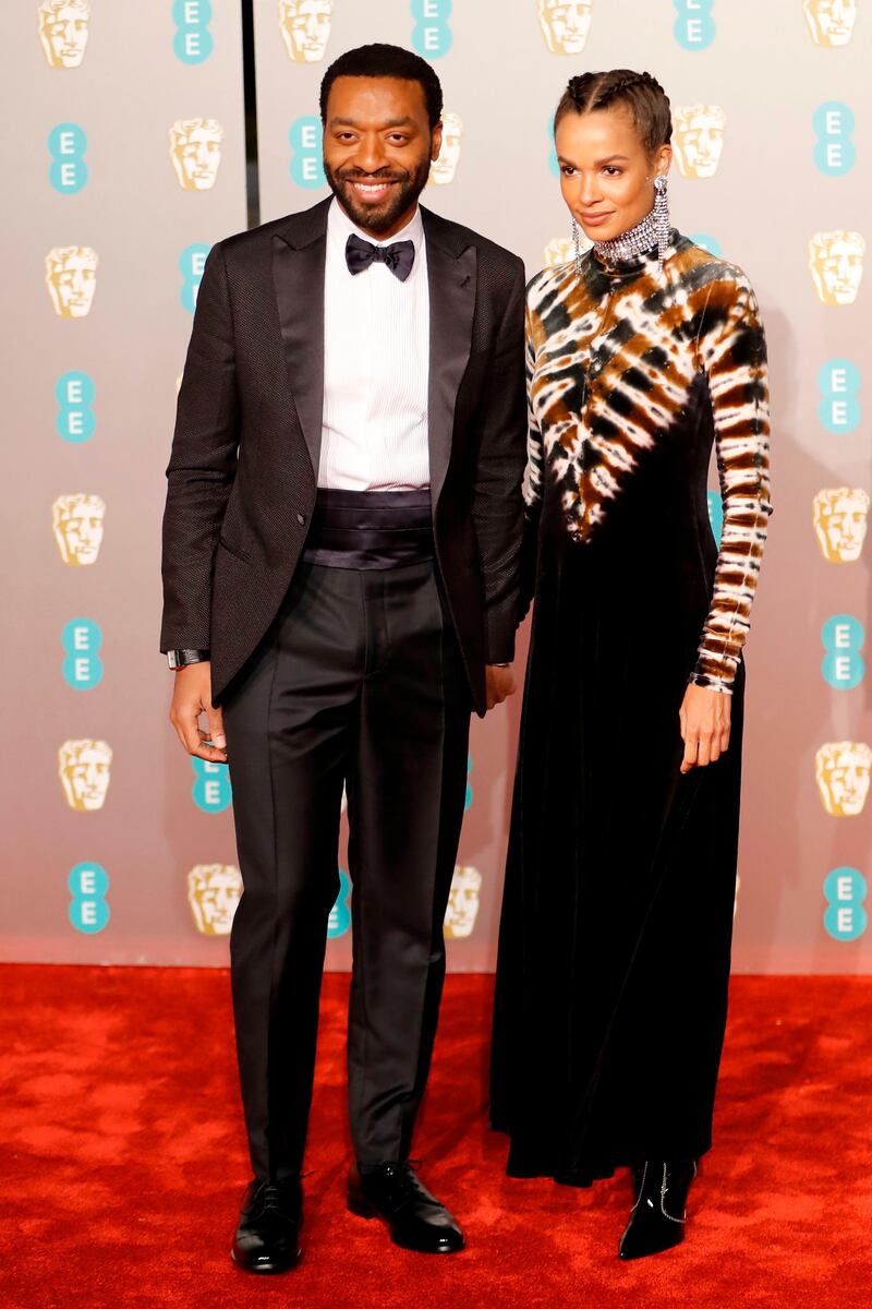 Chiwetel Ejiofor and Frances Aaternir at the 2019 Bafta Awards ceremony at the Royal Albert Hall in London, on February 10, 2019. AFP