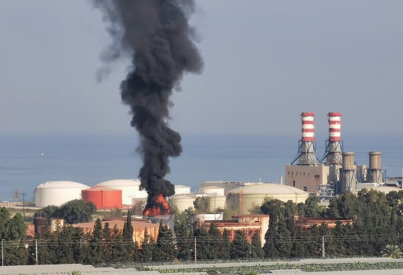 The tank that caught fire was reportedly holding petrol. Reuters