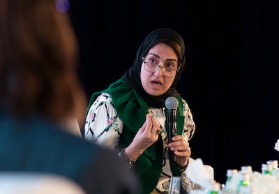 Hala Al Ansari, secretary general of Bahrain’s Supreme Council for Women, at the UN Women Conference in Abu Dhabi. Ruel Pableo for The National