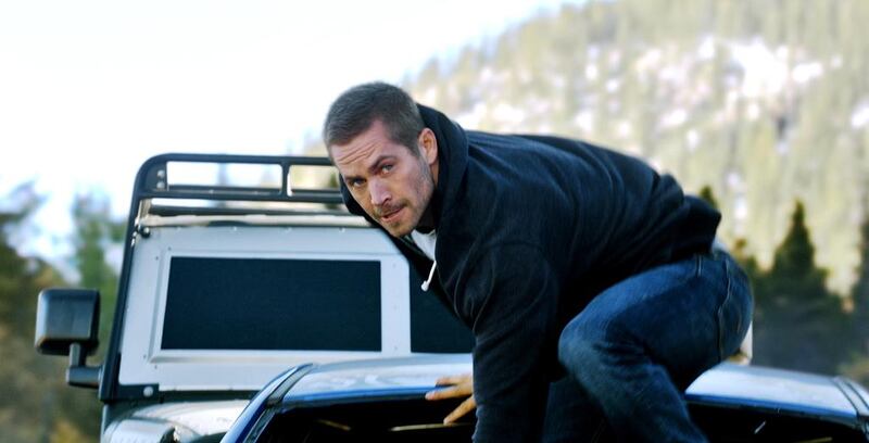 Paul Walker in Furious 7, which was partially filmed in Abu Dhabi. Courtesy Universal Pictures