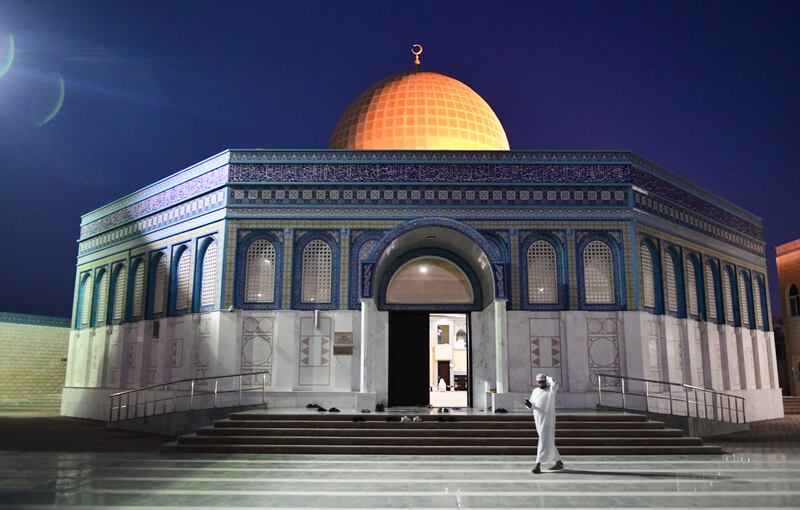 The Bani Hashim Mosque in Abu Dhabi, on the first morning of Ramadan. Khushnum Bhandari / The National