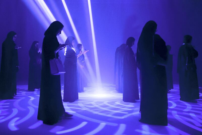 ABU DHABI, UNITED ARAB EMIRATES - OCTOBER 09, 2018. 

ABU DHABI, UNITED ARAB EMIRATES - OCTOBER 09, 2018. 

Interactive installation at Mohammed Bin Zayed Council for Future Generations sessions, held at ADNEC.

(Photo by Reem Mohammed/The National)

Reporter: SHIREENA AL NUWAIS + ANAM RIZVI
Section:  NA
(Photo by Reem Mohammed/The National)

Reporter: SHIREENA AL NUWAIS + ANAM RIZVI
Section:  NA
