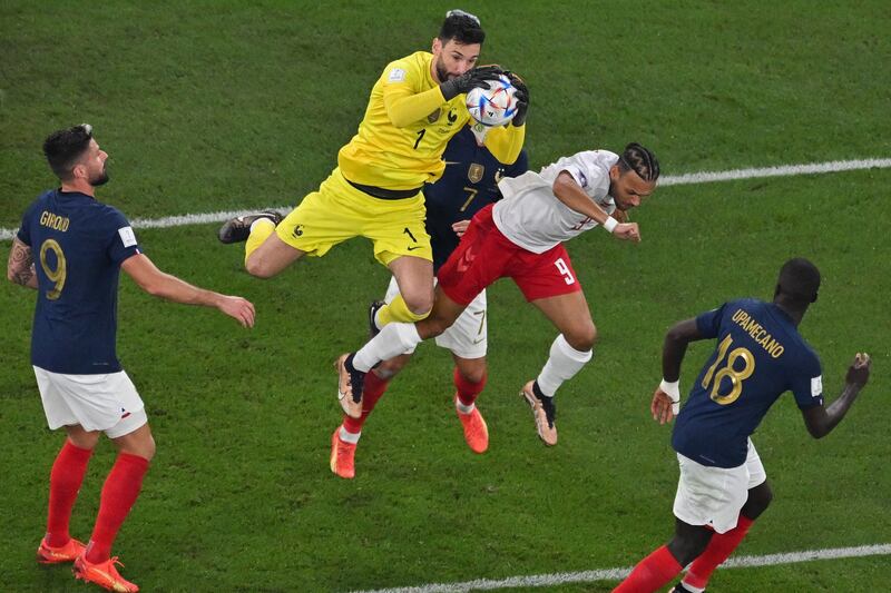 France goalkeeper Hugo Lloris grabs the ball. AFP