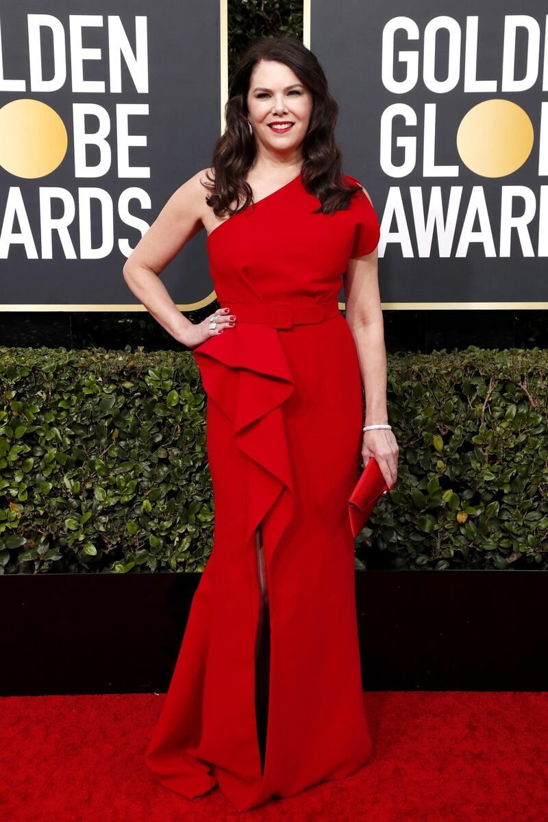 Lauren Graham arrives for the 77th annual Golden Globe Awards ceremony.  EPA