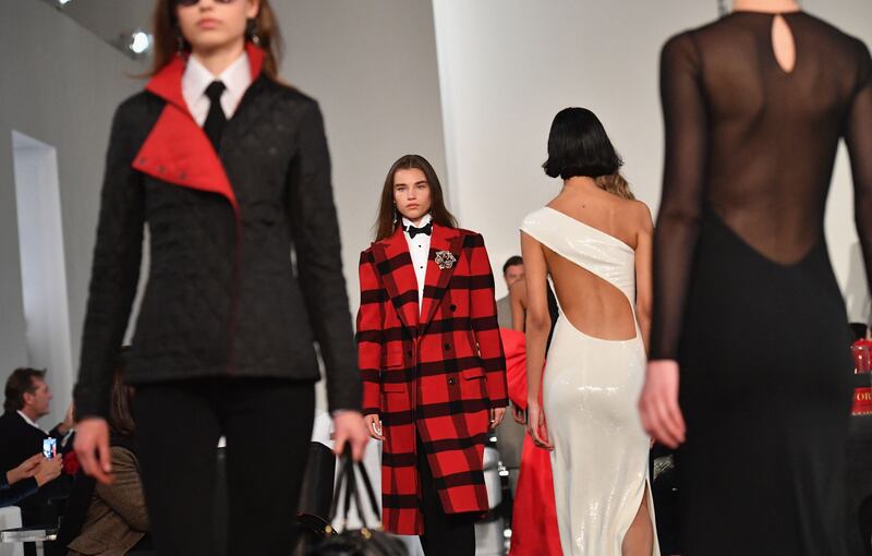 The catwalk at the Ralph Lauren Fall 2022 Collection show at the Museum of Modern Art in New York City.  AFP