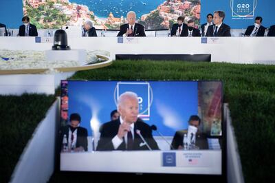 US President Joe Biden speaks at the G20 Summit in Rome last year. AFP