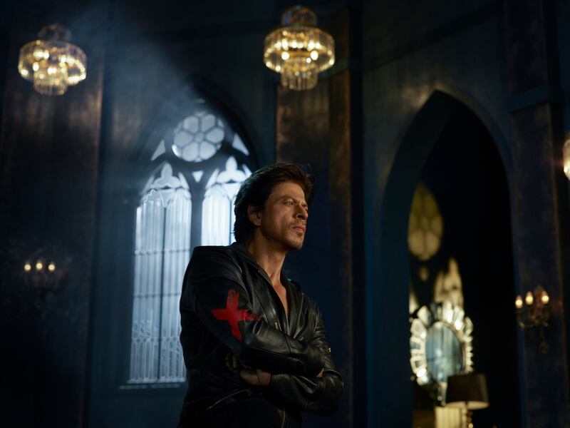 SRK sports the limited-edition Signature X leather jacket, which sold out overnight