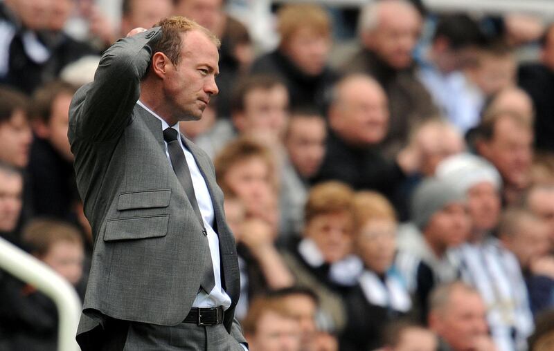 Alan Shearer during his spell as Newcastle caretaker manager. PA