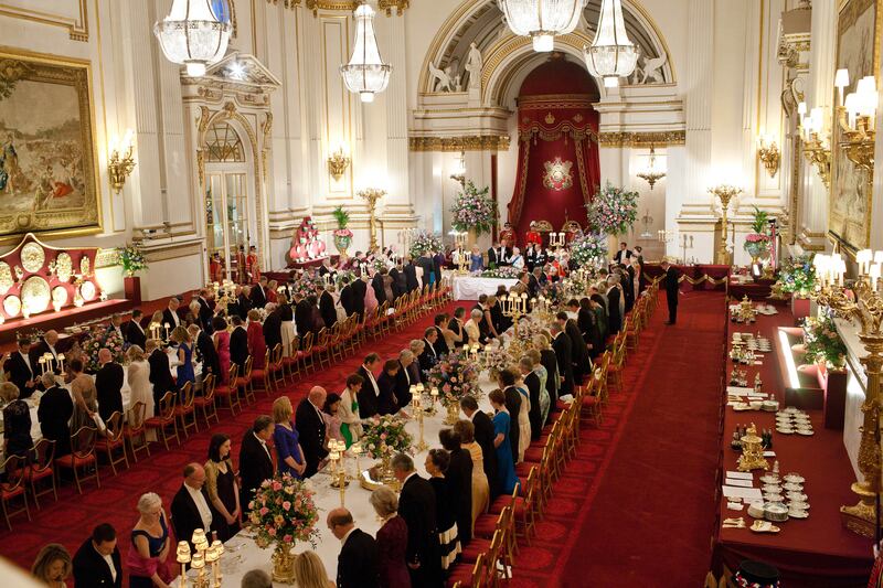 Mr Obama and his wife attend a State Banquet hosted by the queen at Buckingham Palace. Photo: US National Archives