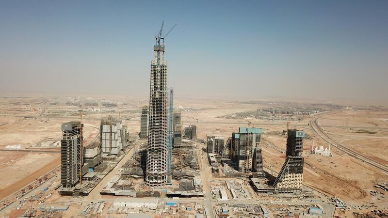 The Capital Business District (CBD) being built in Cairo’s New Administrative Capital. The 20 skyscrapers in the district include the 385-metre Iconic Tower, which will be the tallest building in Africa. Photo: Dar Al Hendasah