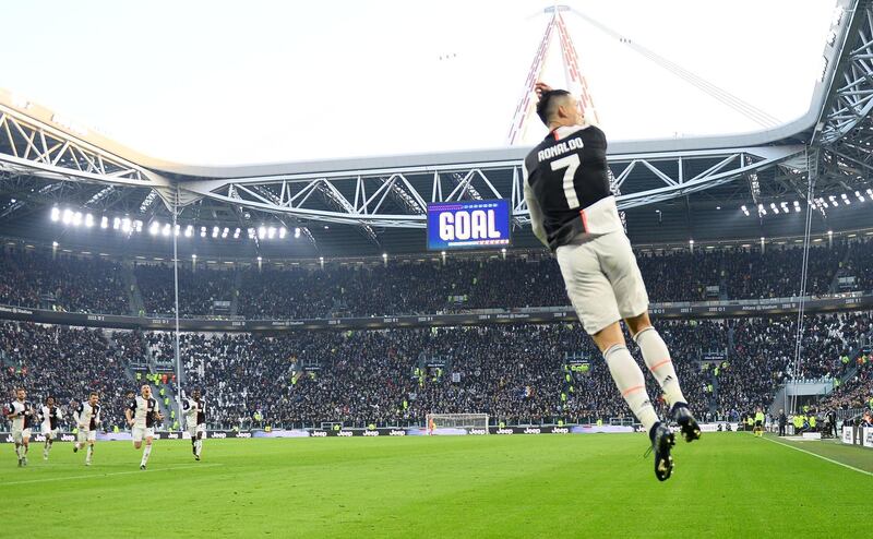 Cristiano Ronaldo celebrates scoring his second goal on his way to a hat-trick for Juventus in their 4-0 Serie A win over Cagliari in Turin on Monday, January 6. Reuters