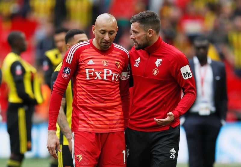 Watford's Heurelho Gomes and Ben Foster after the match. Reuters