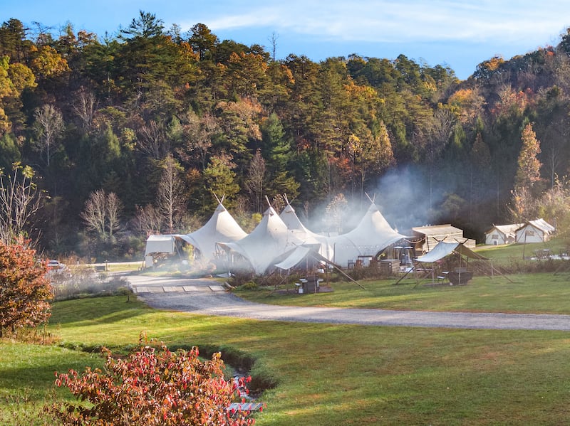 Under Canvas Great Smoky Mountains gives travellers unfiltered access to the Unesco-listed Smoky Mountains National Park. Photo: Small Luxury Hotels of the World