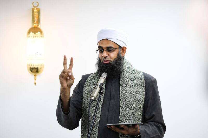 Iman Mufti Abdur-Rahman Mangera at the opening of the first mosque built on the Western Isles, Stornoway, Scotland, on May 11, 2018. Jeff J Mitchell / Getty Images