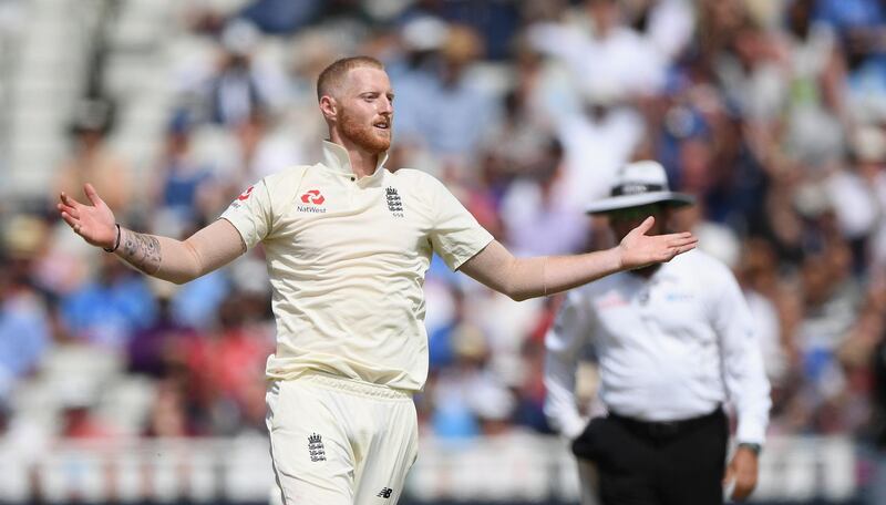 England's Ben Stokes celebrates after taking the final wicket of India's Hardik Pandya at Edgbaston. Getty Images