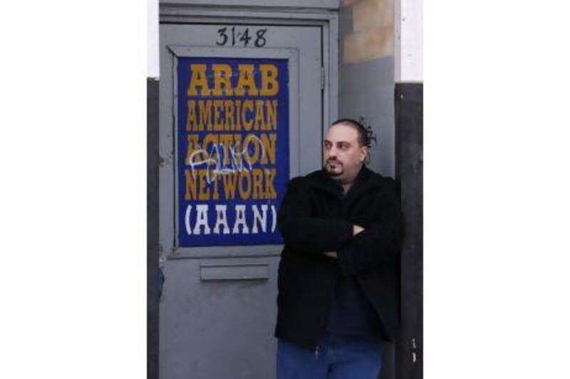 Hatem Abudayyeh outside the office of the Arab American Action Network in Chicago. He believes investigators singled him out because he organised trips for Americans to Palestinian areas.