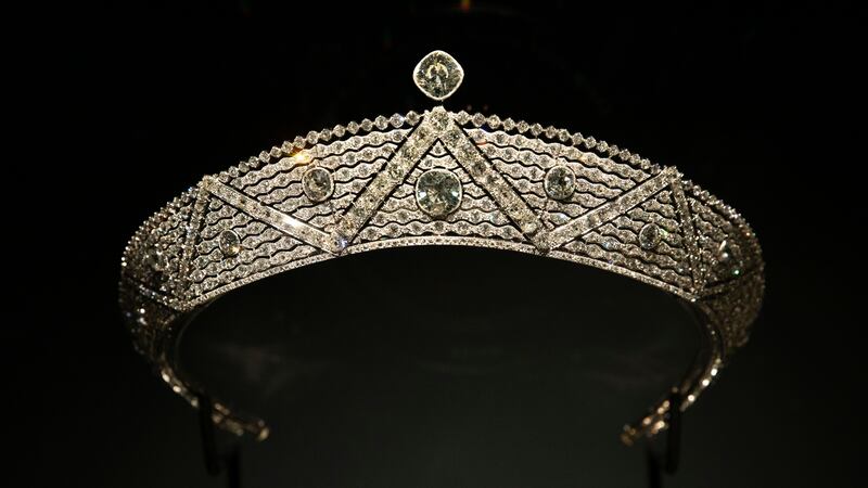 Cartier's white diamond Oriental bandeau tiara, circa 1911, is inspired by the patterning of classical Persian carpets. Photo: Ismail Noor for the Department of Culture and Tourism – Abu Dhabi