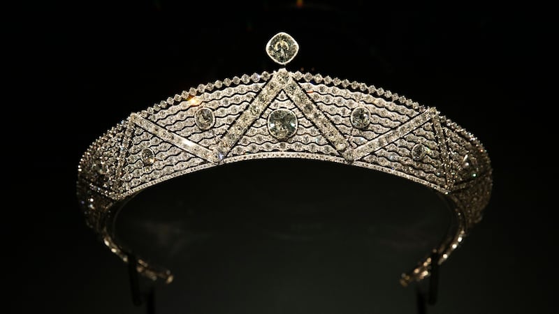 Cartier's white diamond Oriental bandeau tiara, circa 1911, is inspired by the patterning of classical Persian carpets. Photo: Ismail Noor for the Department of Culture and Tourism – Abu Dhabi