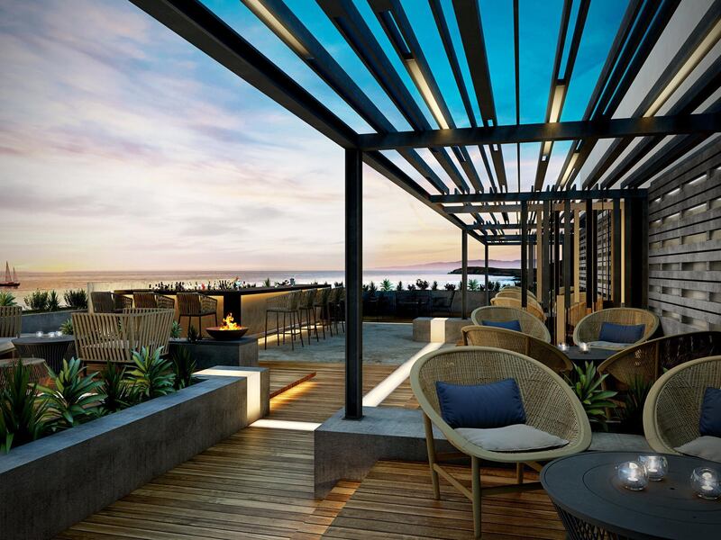The new rooftop terrace above the Turtle Bay restaurant at Saadiyat Rotana. Courtesy Rotana