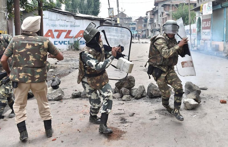 The BJP has indicated that it views as antinational any criticism of the administration’s hardline approach to Kashmir’s ongoing trauma. Sajjad Hussain / AFP
