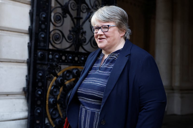 Deputy Prime Minister and Health Secretary Therese Coffey arrives for the new Cabinet meeting. Reuters