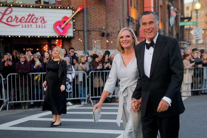 Mitt Romney, a US senator from Utah, and wife Ann attend the second annual Earthshot Prize awards ceremony. EPA