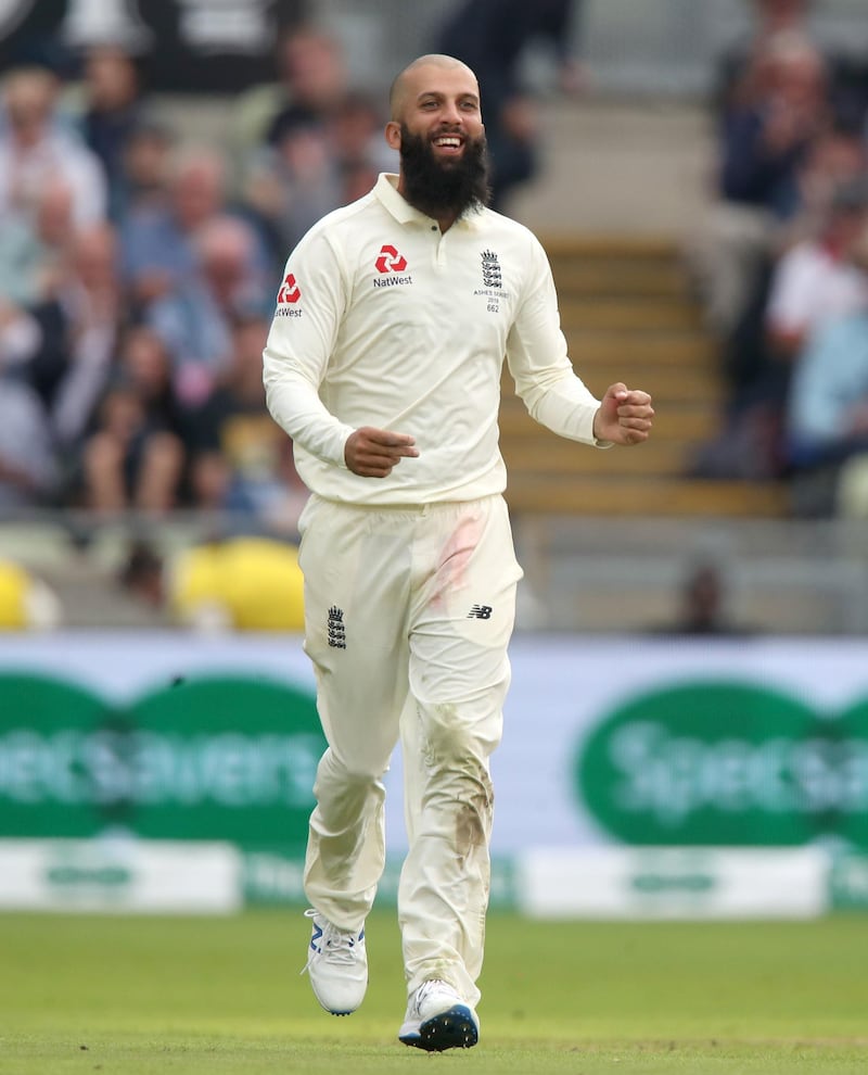 File photo dated 01-08-2019 of England's Moeen Ali celebrates taking the wicket of Australia's Peter Siddle (not pictured) during day one of the Ashes Test match at Edgbaston, Birmingham. PA Photo. Issue date: Wednesday April 29, 2020. Moeen Ali ready for Test return and is confident he can regain place in the side. See PA story CRICKET England.  Photo credit should read Nick Potts/PA Wire.