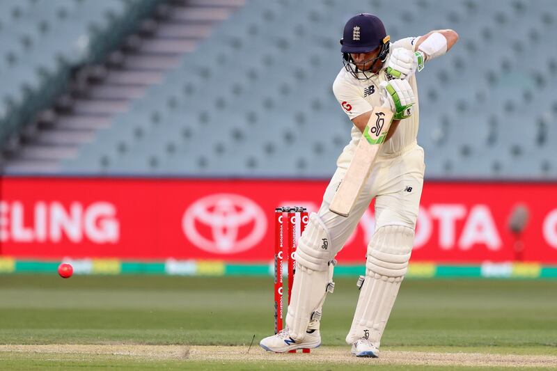 England's Jos Buttler is out hit wicket against Australia on Monday. AP