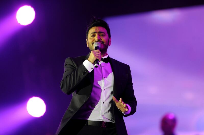 Egyptian pop sensation Tamer Hosny performs on stage Jeddah. Amer Hilabi / AFP