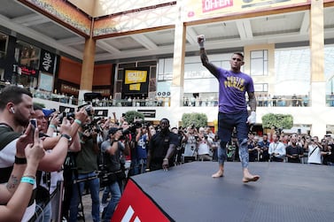 ABU DHABI , UNITED ARAB EMIRATES , SEPTEMBER 4 – 2019 :- Dustin Poirier during the UFC Open Workout session held at The Yas Mall in Abu Dhabi. ( Pawan Singh / The National ) For Sports/Online/Instagram. Story by John
