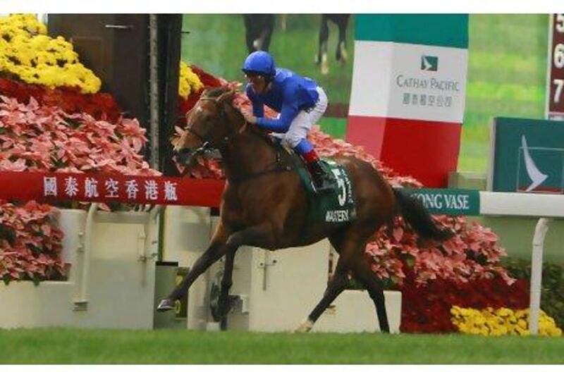 Frankie Dettori rides Godolphin’s Mastery to victory in Sunday’s Hong Kong Vase.