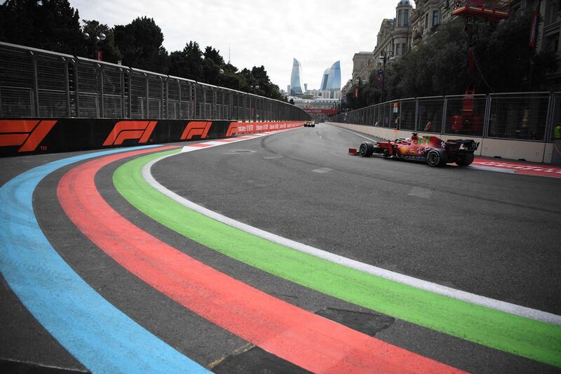 Ferrari's Charles Leclerc during the Azerbaijan Grand Prix. AFP