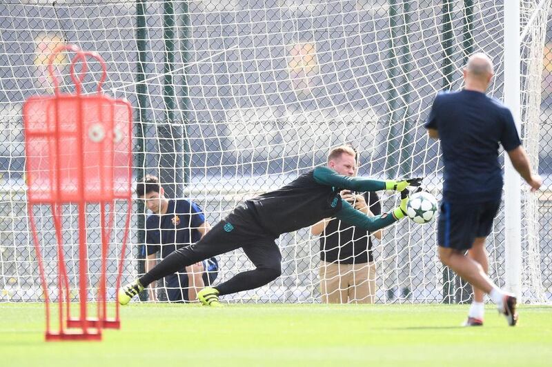 Marc-Andre ter Stegen in goal. David Ramos / Getty Images