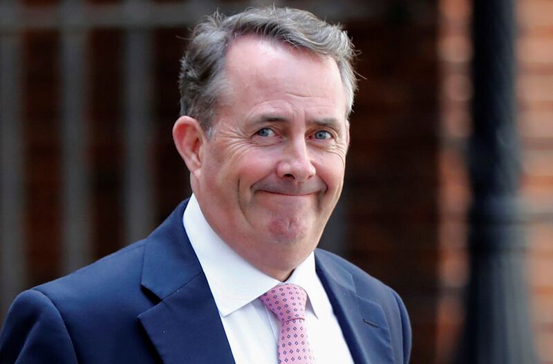 Britain's Secretary of State for International Trade, Liam Fox, arrives in Downing Street, in central London, Britain July 17, 2017.   REUTERS/Tolga Akmen