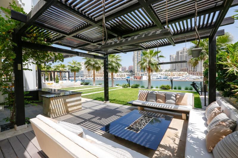 6: Set in a quiet location, the villa has views of Dubai Marina and JBR, a fire and water themed outdoor area and indoors it has been furnished with items from Italy and England.