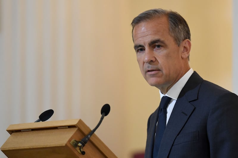 Bank of England Governor Mark Carney delivers his re-scheduled speech to the Bankers and Merchants of the City of London, during a breakfast event at The Mansion House in London on June 20, 2017.
Carney and Britain's Chancellor of the Exchequer Philip Hammond were due to speak at the annual Lord Mayor's Dinner to the Bankers and Merchants of the City of London on June 15, but postponed the speeches following the Grenfell Tower block fire in west London, in which seventy-nine people are dead or missing and presumed dead. / AFP PHOTO / Paul ELLIS