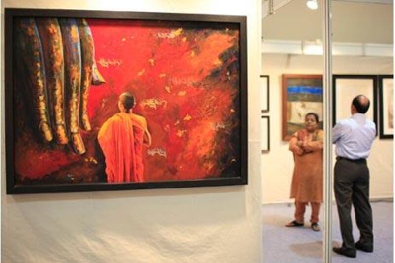 At Art Expo India, bright, colourful works by a new generation of lesser-known artists went on show.