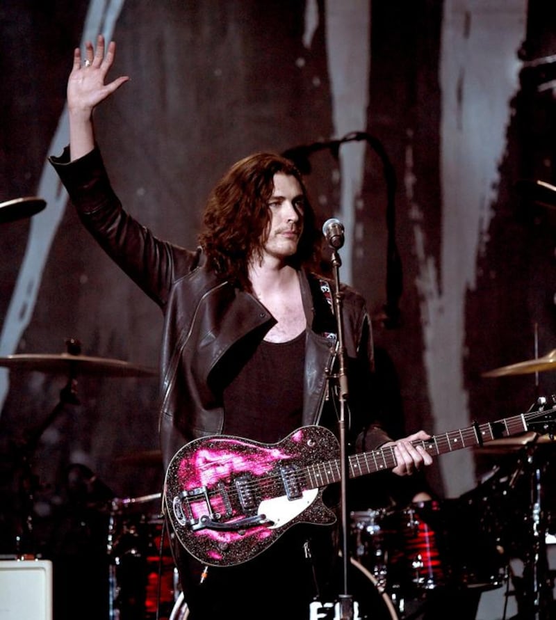 Recording artist Hozier performs onstage. AFP