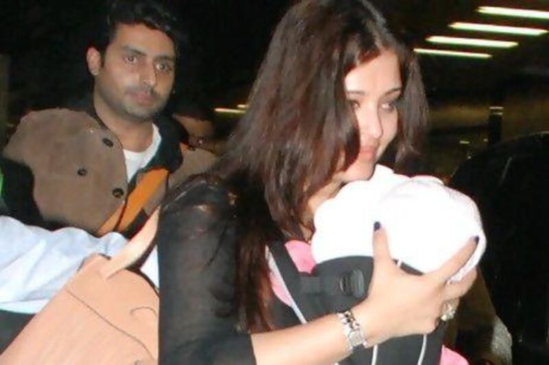 Aishwarya Rai with baby Aaradhya. Yogen Shah / Getty Images