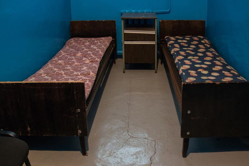 Guests sleep on a pancake-thin mattress before running laps of the former exercise yard. Courtesy Karosta Prison  