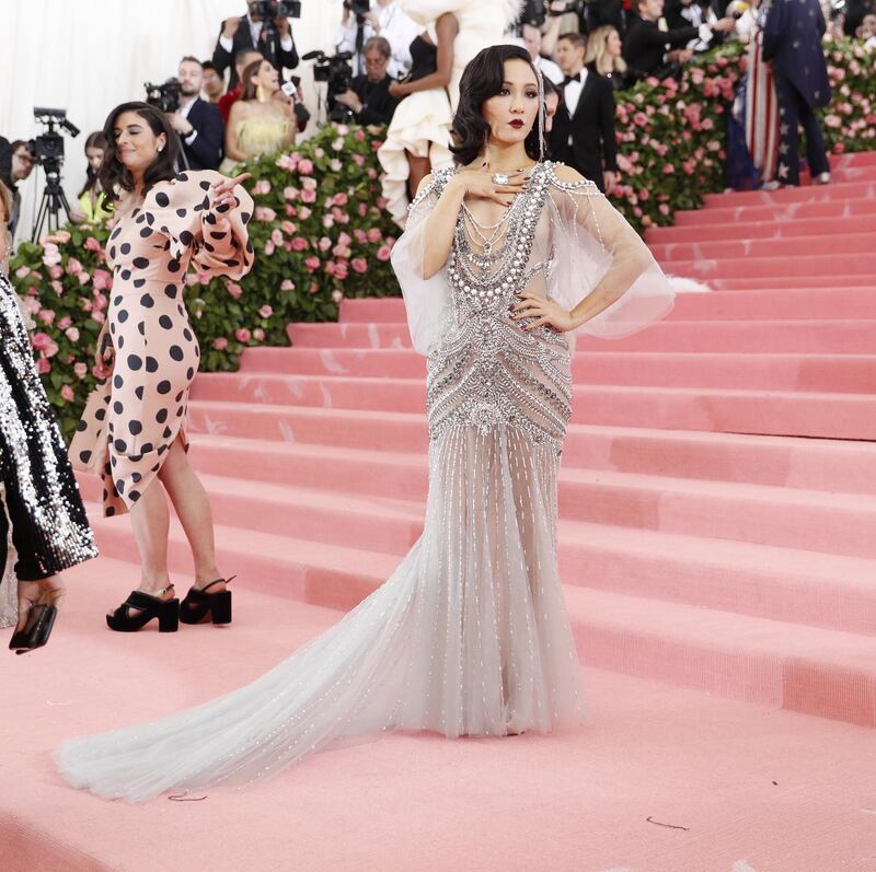 Actress Constance Wu arrives in Marchesa at the 2019 Met Gala in New York on May 6. AFP