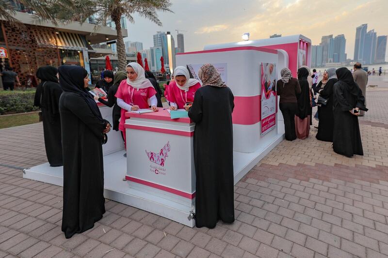 A breast screening awareness stand. Courtesy: Pink Caravan