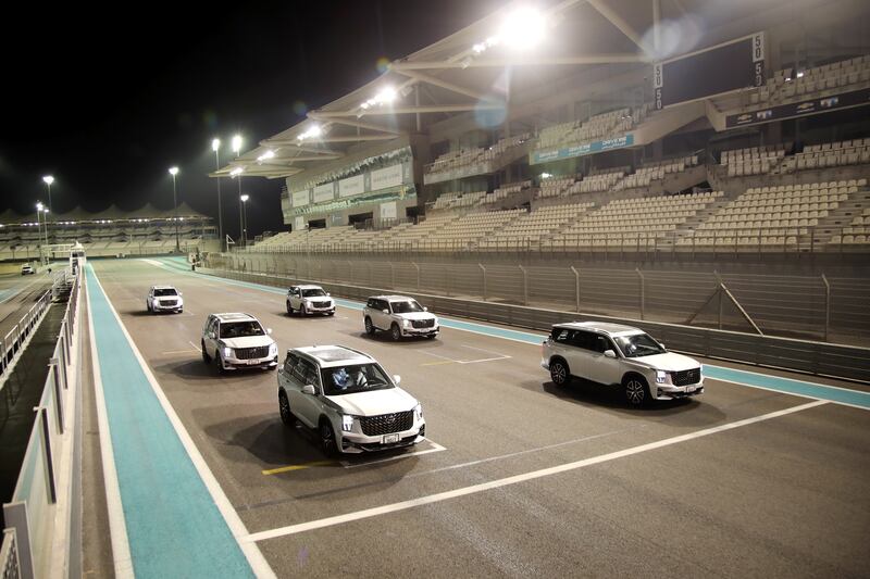 The GS8 during a test drive around Yas Marina Circuit.