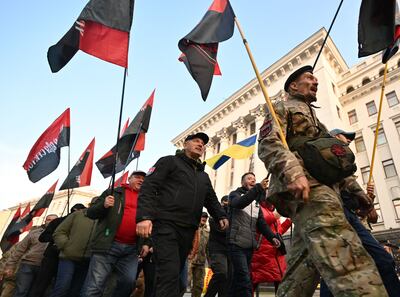 Protesters warn authorities about the danger of increasing separatism in the regions bordering Russia, which might undermine Ukraine. AFP