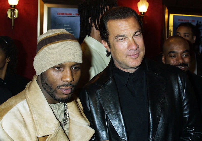386534 06: Rapper DMX and actor Steven Segal attend the premiere of Exit Wounds March 9, 2001 at the Ziefeld theatre in New York City. (Photo by George De Sota/Newsmakers)