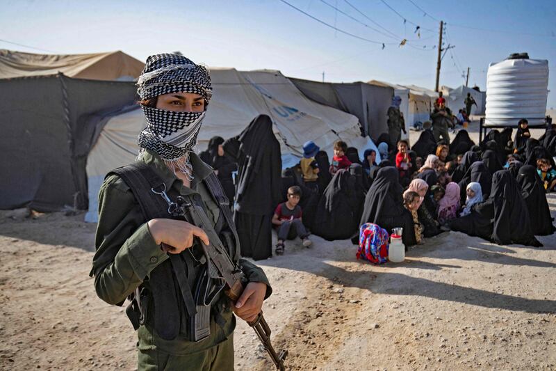 Al Hol camp, which holds relatives of suspected ISIS fighters in the north-eastern Hasakeh province. AFP
